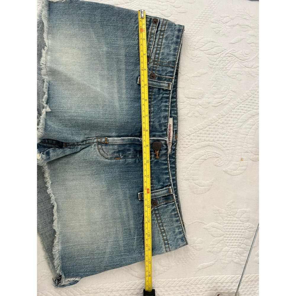 Vtg Y2K Abercrombie & Fitch Women's Low Rise Blue Jean Denim Mini Shorts Size 2 - Picture 14 of 15